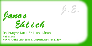 janos ehlich business card